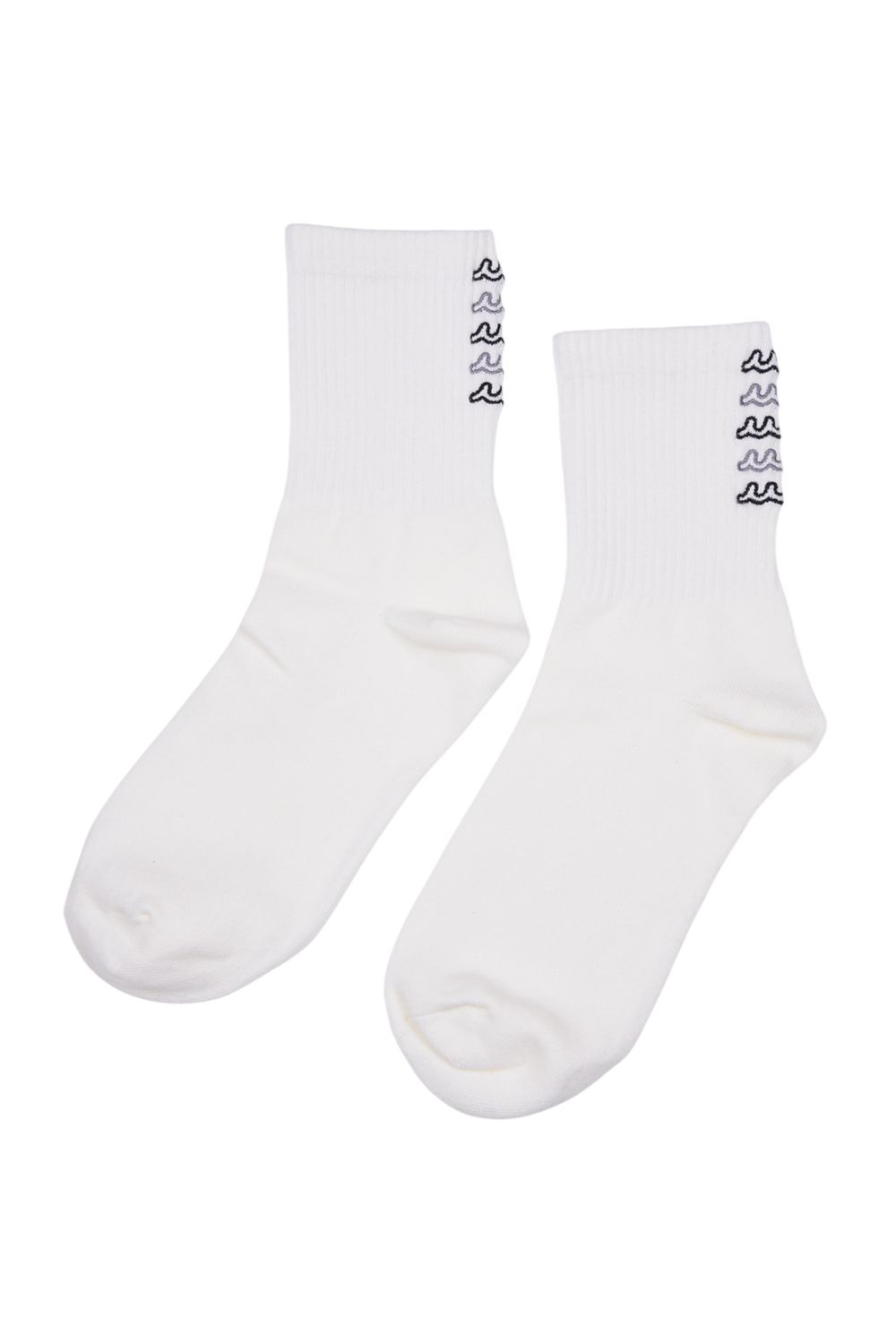 【26AW】【プレゼント好適品】 3PACK CREW SOCKS / 3枚セット ブランドロゴ クルーソックス (ホワイト/ブラック)