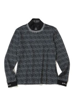 【2025AW】【レディース】 DÉPÊCHE HIGH NECK FLEECE SHIRT / マイクロフリース ジオメトリックパターン モックネックインナー (グレー)