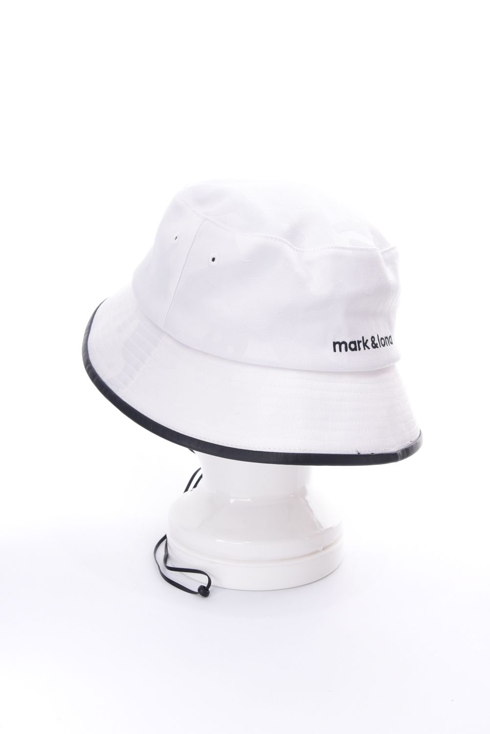 GAUGE CRYSTAL ICON HAT / オリジナルカモジャカード ドローコード付き バケットハット (ホワイト)