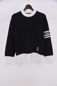 【25AW】【レディース】 KI-XXX THREE SLEEVE LINE CREW NECK KNIT / 袖 ライン クルーネック ニット (ブラック)