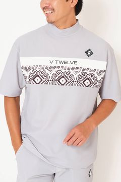 【26SS】 BAN COMFO MOCK / ワッフル生地 バンダナ柄 モックネックTシャツ (グレー)