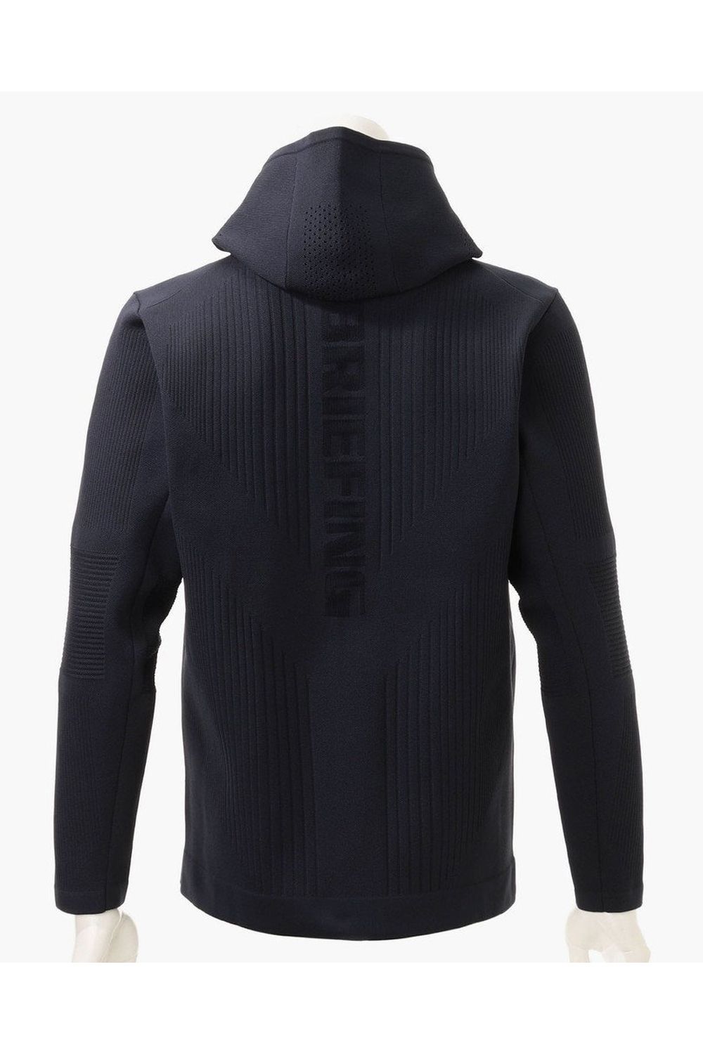 【26AW】 MEN'S DOUBLE JQ KNIT PARKA / バックロゴ ジップアップ ニットパーカー (ネイビー)