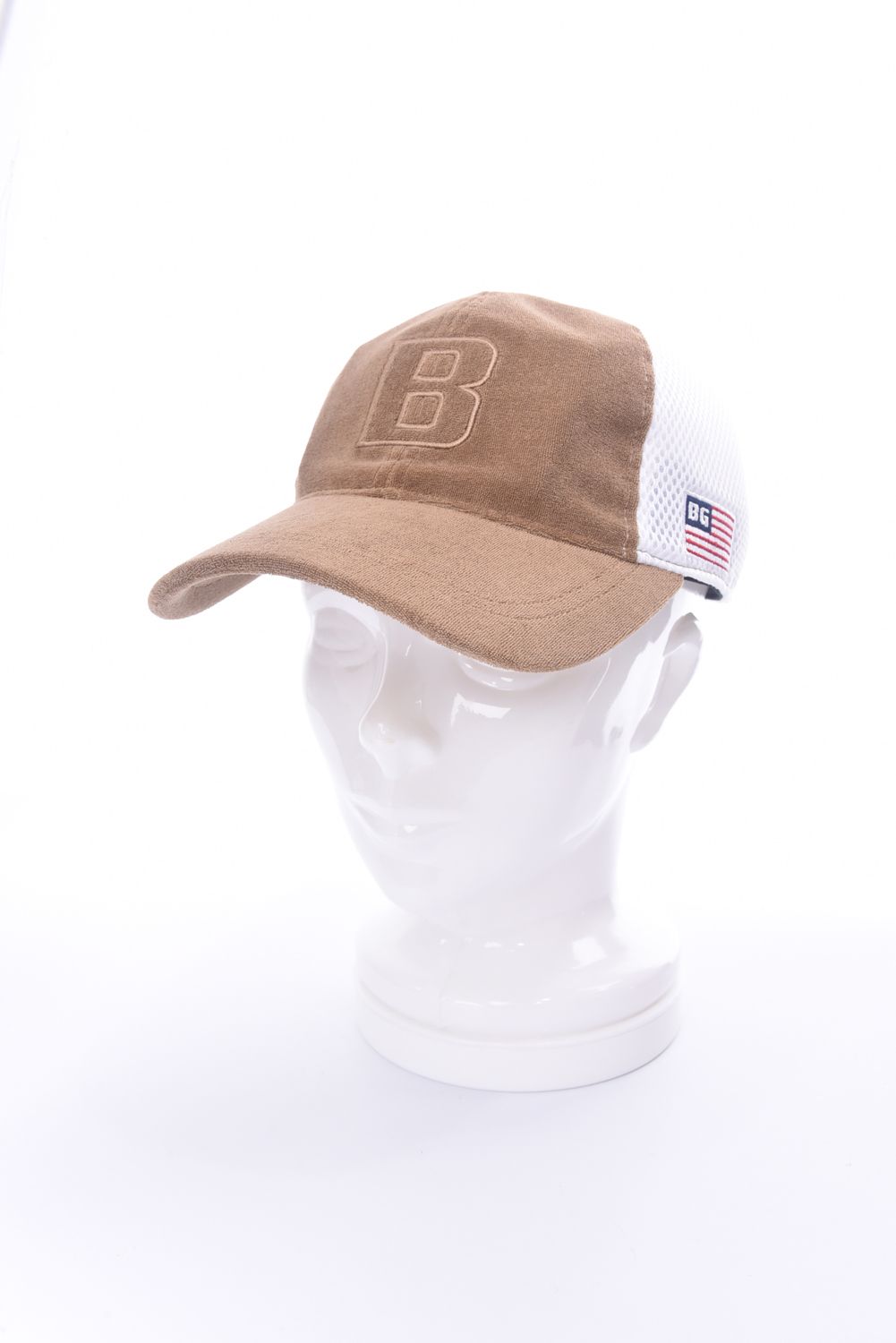 MEN’S PILE INITIAL MESH CAP / イニシャル メッシュ キャップ (ライトブラウン)