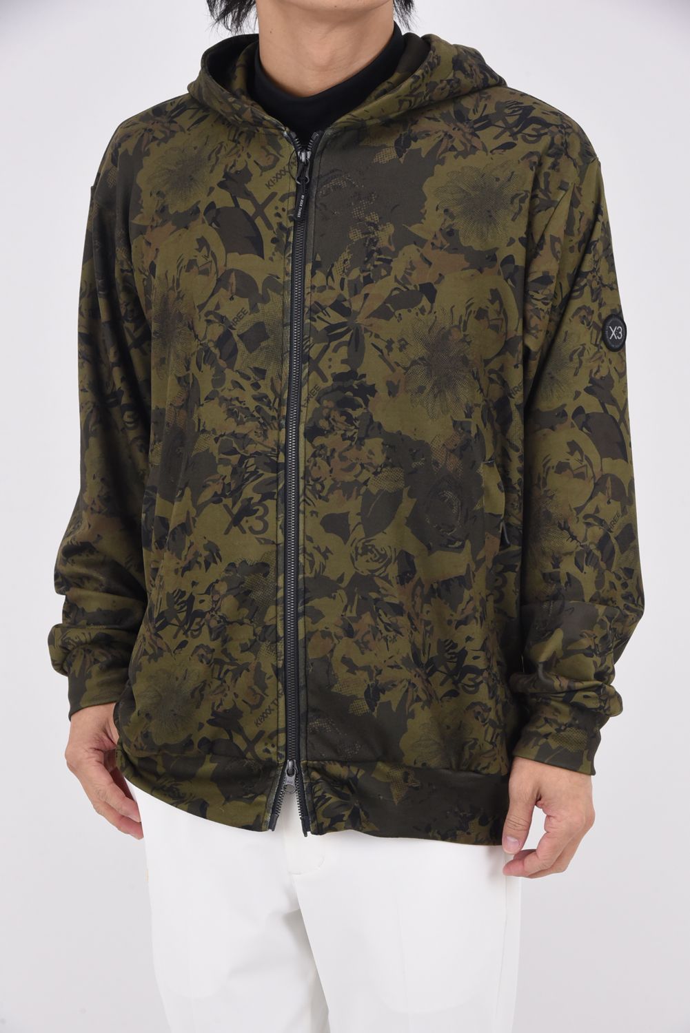 【期間限定ポイント10倍】【25AW】 FLOWER CAMO FULL ZIP HOODIE / フラワーカモ フルジップパーカー (カーキ)
