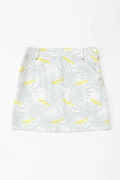 【26SS】【レディース】 PUNCHING GRAPHIC SKIRT / ボタニカルリーフ総柄 スカート (ライトグレー)*
