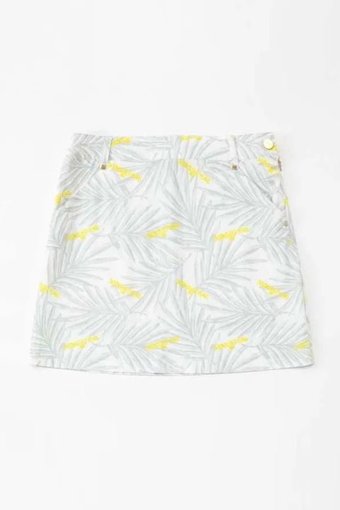 【26SS】【レディース】 PUNCHING GRAPHIC SKIRT / ボタニカルリーフ総柄 スカート (ライトグレー)*