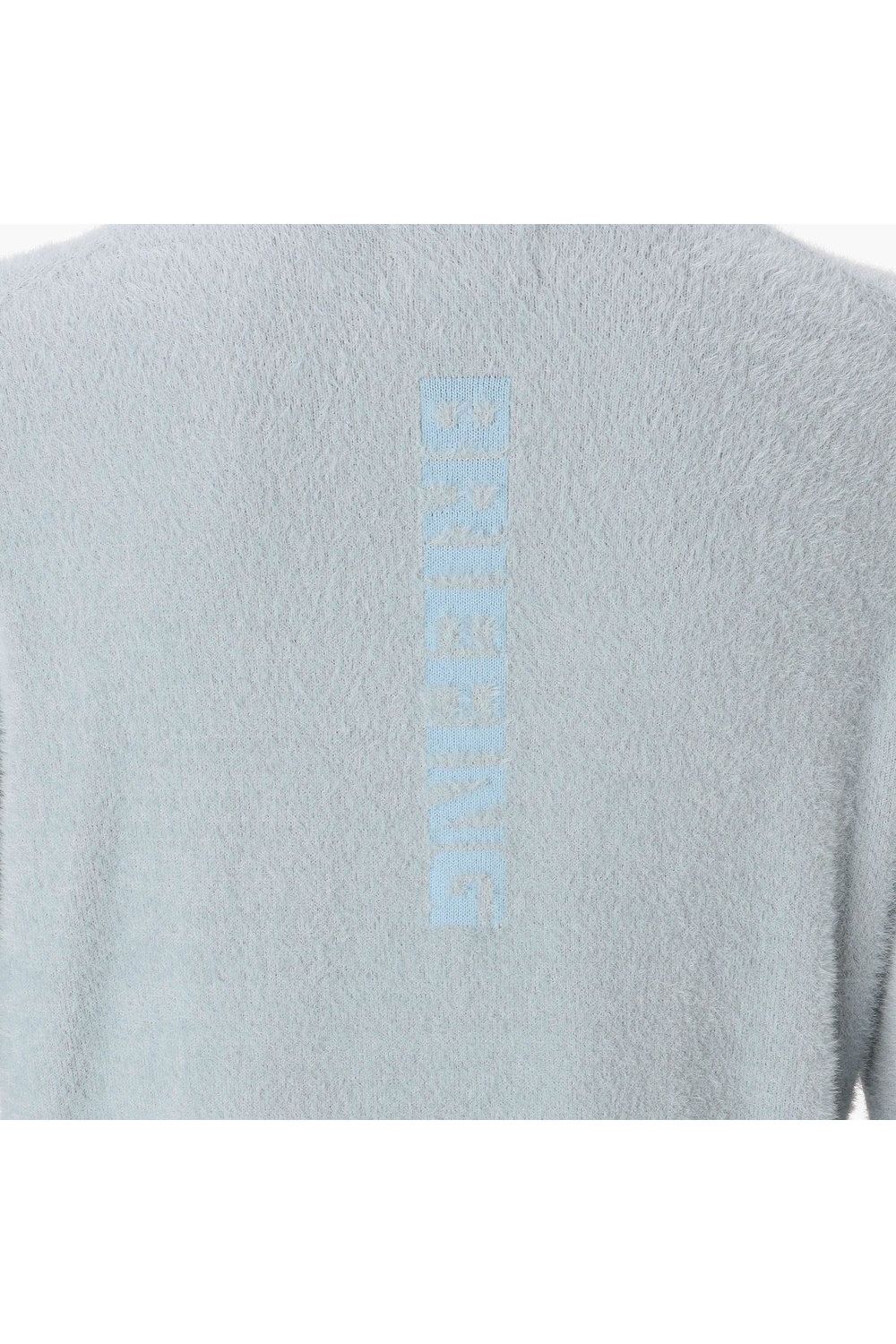 【26AW】 MEN’S SHAGGY KNIT TURTLENECK / ブランドロゴ タートルネック シャギーニット (サックス)