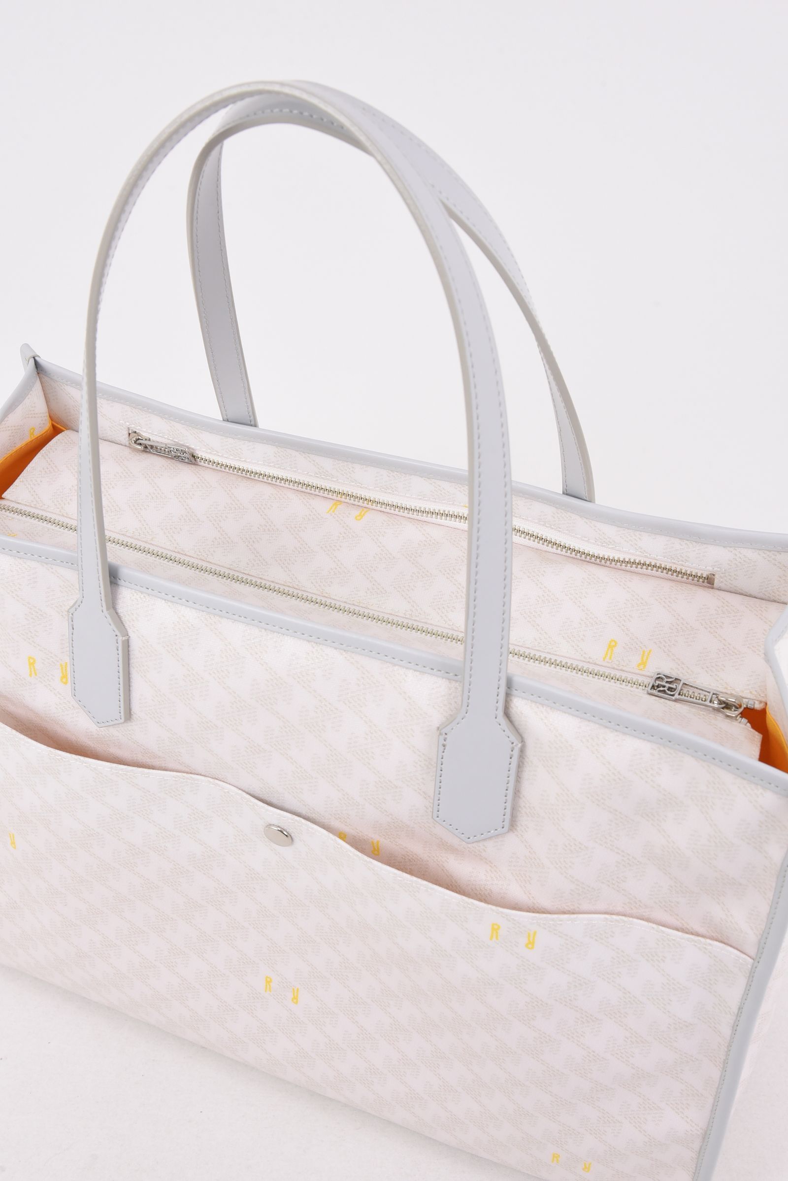 【26SS】  LANIUS SQUARE BIG (ラニウス スクエア ビッグ) / ブランドオリジナルテキスタイル ボストンバッグ （モノホワイト）*