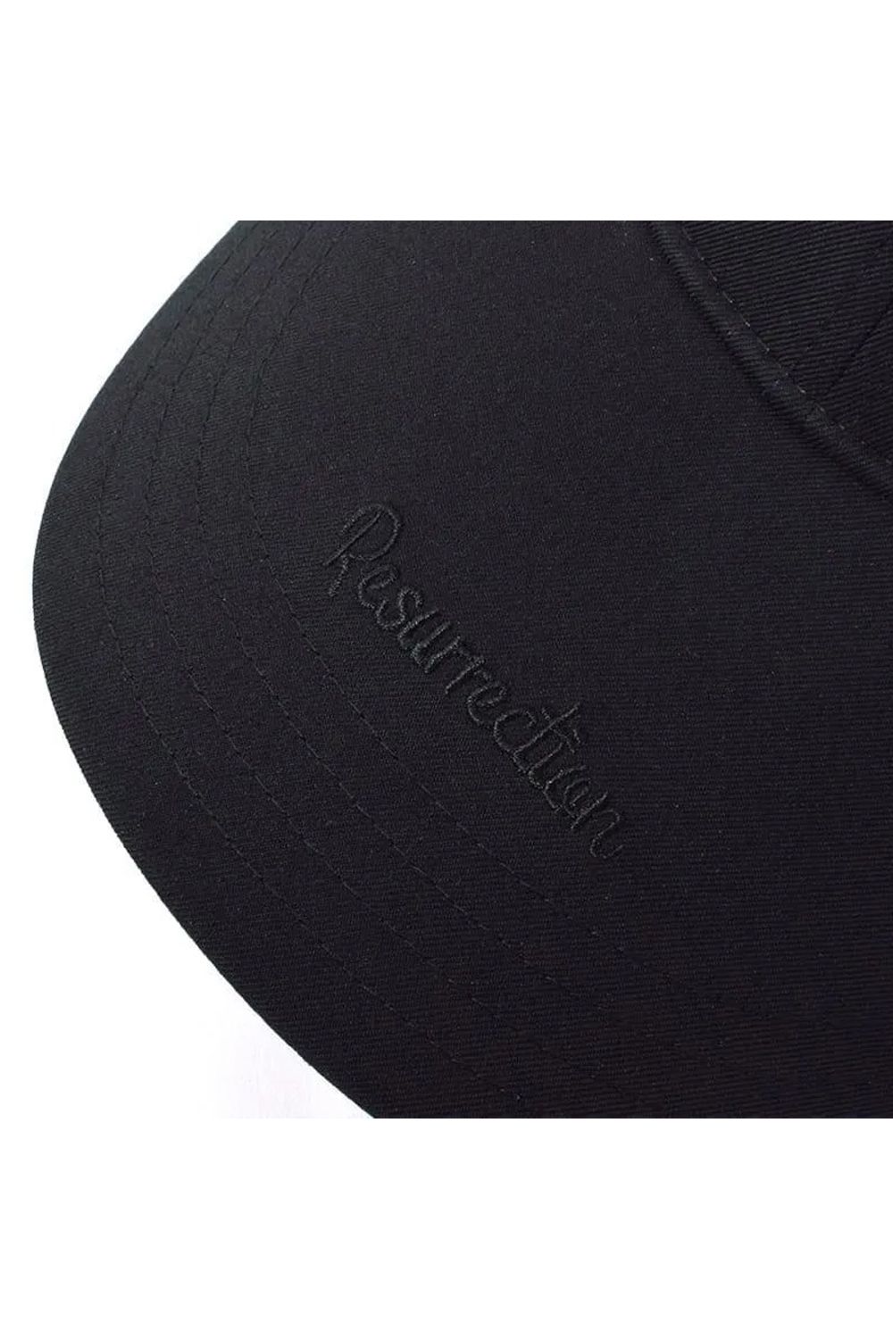 【26SS】 WIDE BRIM CAP / ブランドロゴ刺繍 本革ベルト つば広キャップ (ブラック)