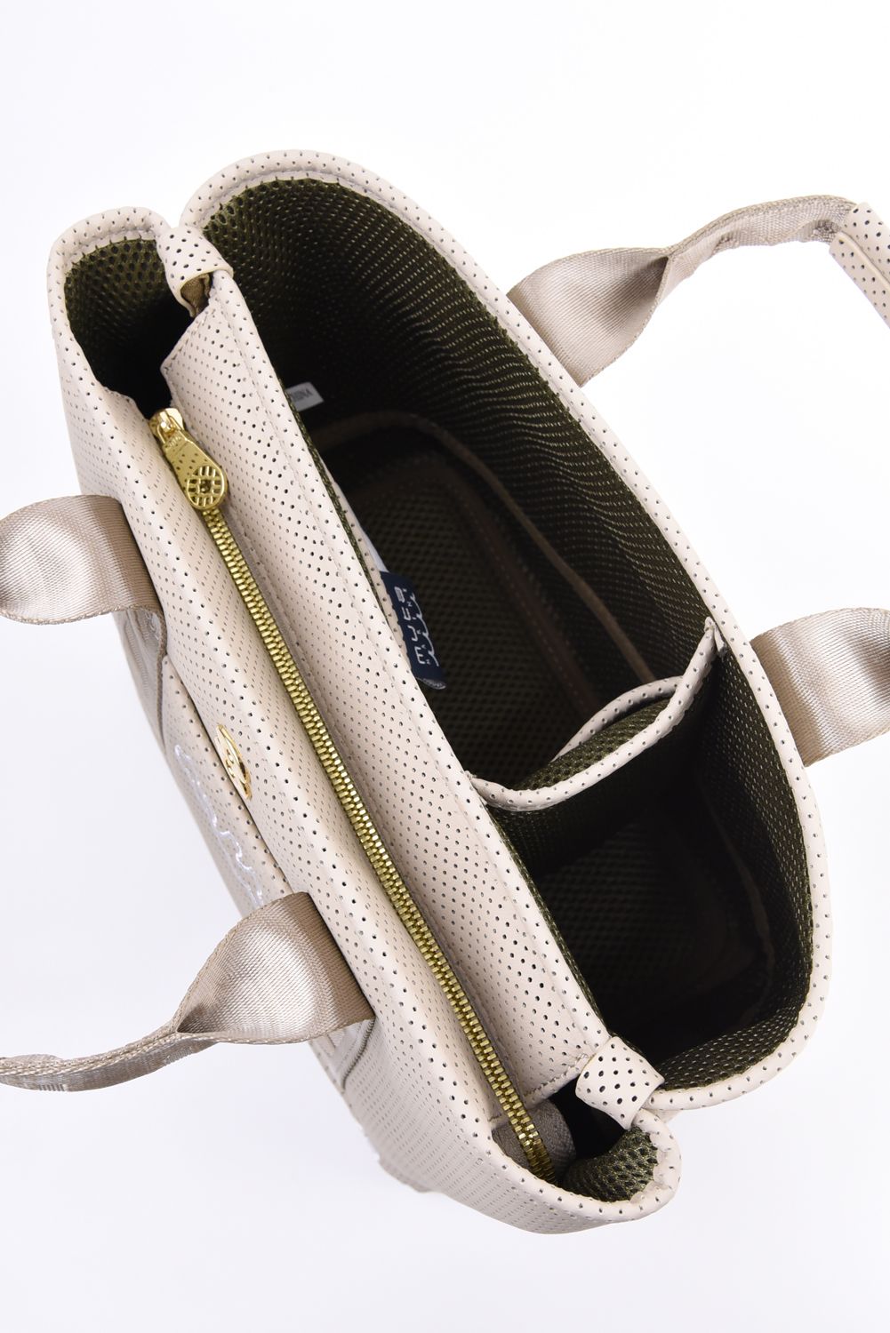 【GOSSIP GOLF別注】 “8” PLATE CONTINUA PARTITION TOTE BAG / 8プレート パンチングエシカルレザー パーテーションバッグ (ニュートラルベージュ)