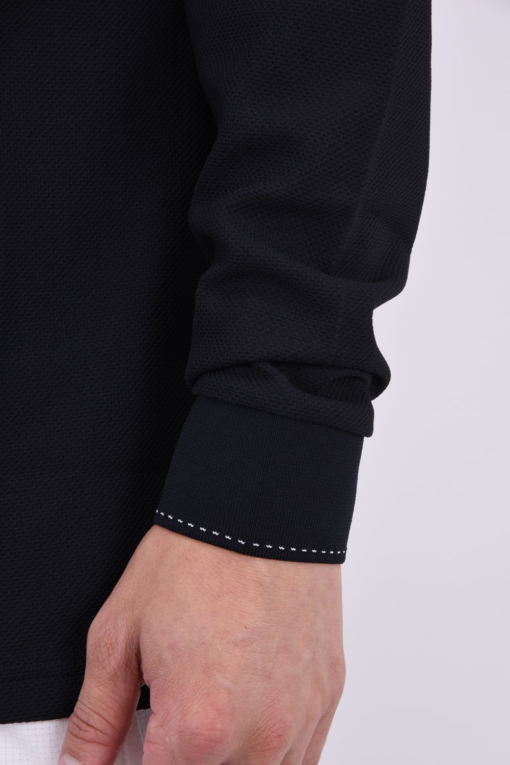 【26AW】 MEN’S BASIC LS POLO / ベーシック ブランドロゴ 長袖ポロシャツ (ブラック)