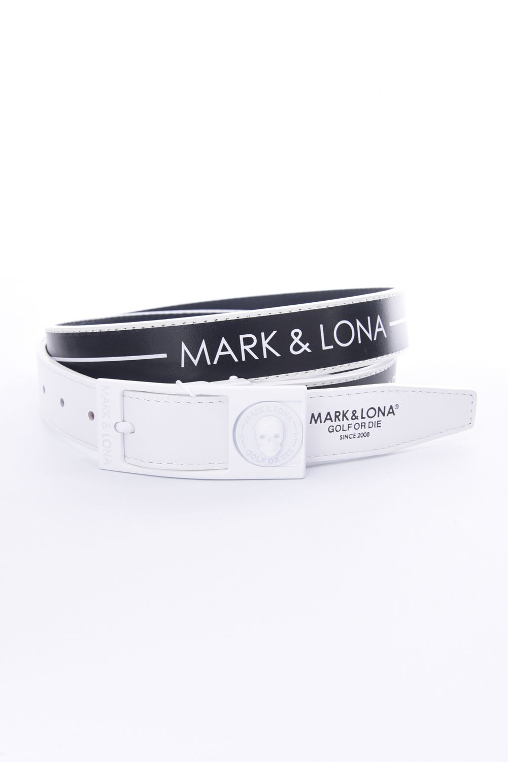 MARK&LONA - REV MARKER BELT / ブランドロゴ スカルスタッズマーカー付き 本牛革リバーシブルベルト (ブラック) |  GOSSIP GOLF