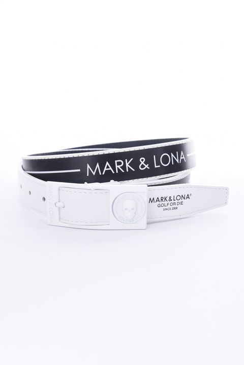 REV MARKER BELT / ブランドロゴ スカルスタッズマーカー付き 本牛革リバーシブルベルト (ブラック)