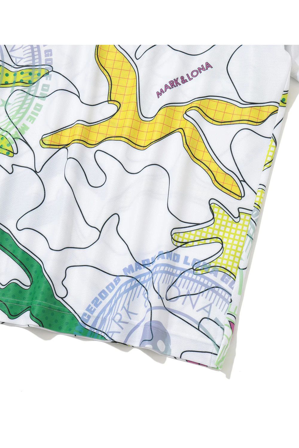 【26SS】 AXON CAMO MESH PERFORMANCE POLO / メッシュ素材 カモフラージュプリント ポロシャツ (ホワイト)