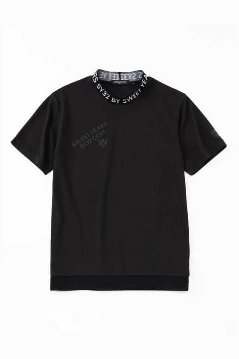 【26SS】 WAVE JQ KNIT MOCK / バックプリント モックネックTシャツ (ブラック)