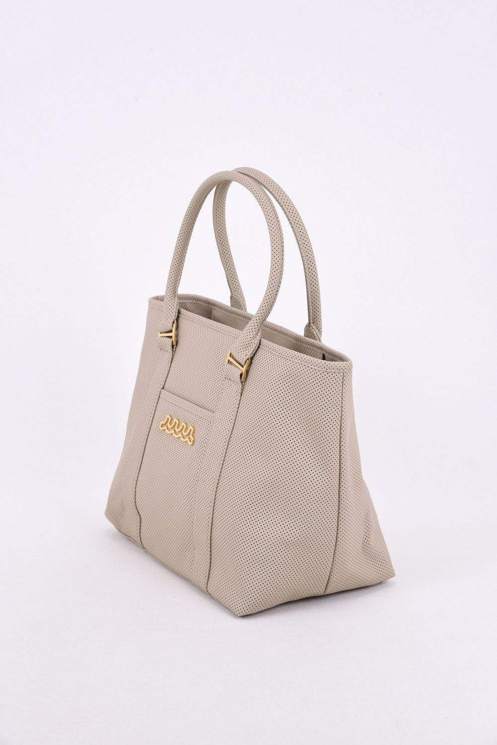 【26AW】 PUNCHING TOTE BAG / パンチングエシカルレザー BIGトートバッグ (ニュートラルベージュ)