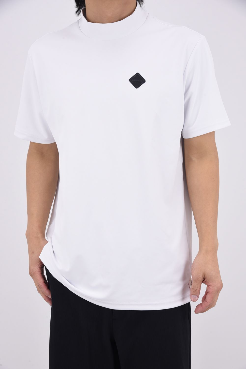 【GOSSIP GOLF 別注】  MONOCAMO BACKLOGO HIGHNECK RF / モノカモ バックロゴ モックネックTシャツ (ホワイト)