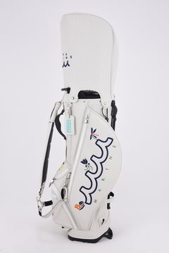 【26SS】【銀行振込・代金引換不可】【返品・交換不可】 CADDY BAG & HEAD COVER / パンチングエシカルレザー フローラルモチーフ刺繍 スタンドタイプ キャディバッグ&ヘッドカバーセット (ホワイト)