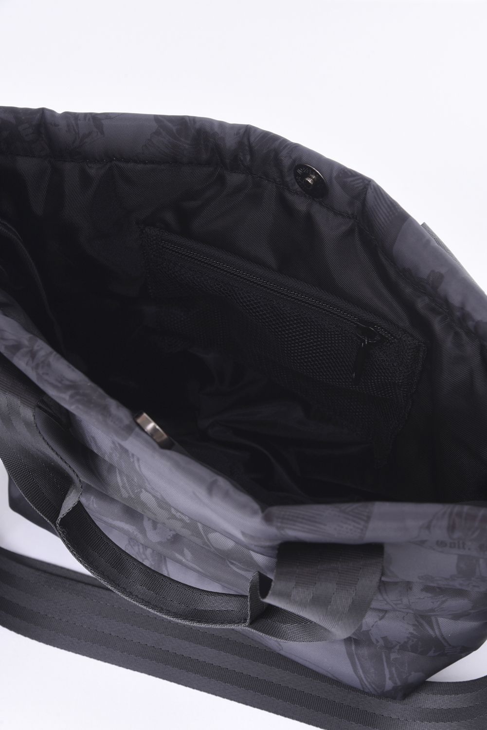PADDED CART BAG (ANGEL) / 総柄 パデッドカートバッグ (ブラック)