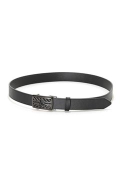 HOLLOW SKULL ADJUST LEATHER BELT / ブランクスカルバックル 無段階調整レザーベルト (ブラック)