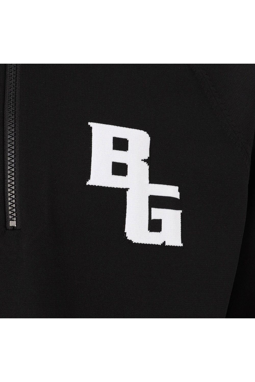 【26AW】 MEN’S PLANE KNIT HALFZIP / BGロゴ ハーフジップニット (ブラック)