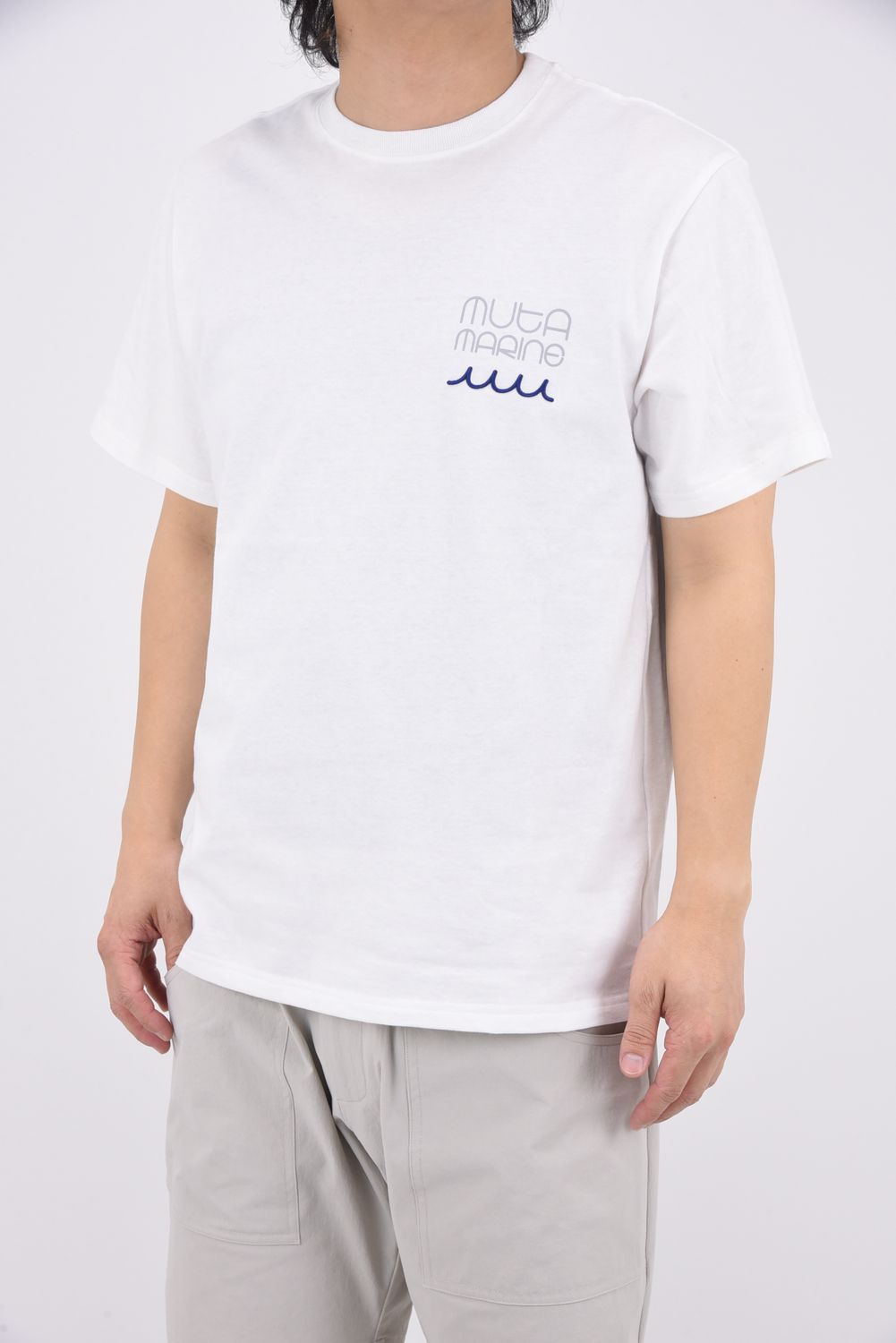 【muta】ムータ Tシャツ コットン ロゴ ホワイト/ネイビー muta - 【25SS】【コットン100%】 MARINA DEL RAY T-SHIRTS