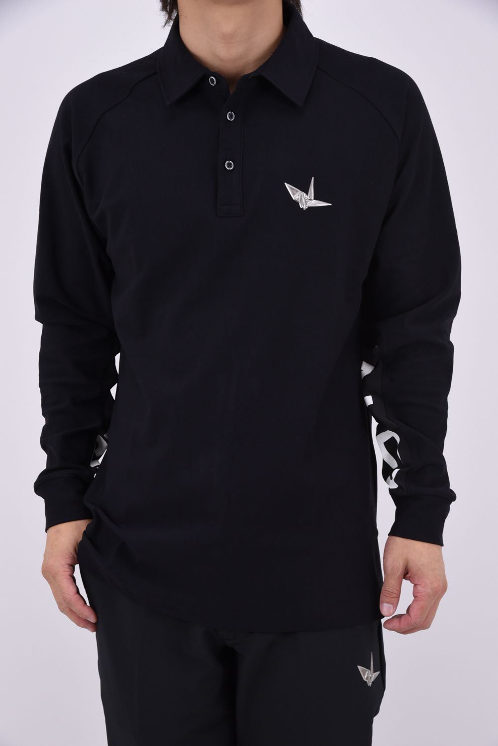 【26AW】 Sleeve LogoLong Sleeve Polo / スリーブロゴ 長袖ポロシャツ (ブラック)