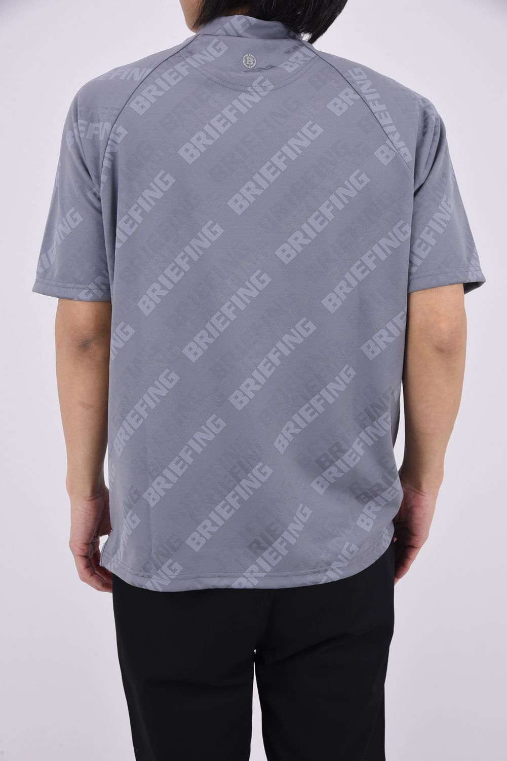 【26SS】 MEN'S SHADOW LOGO JQ HIGHNECK RF / バイアスロゴジャカード リラックスフィット モックネックTシャツ (グレー)