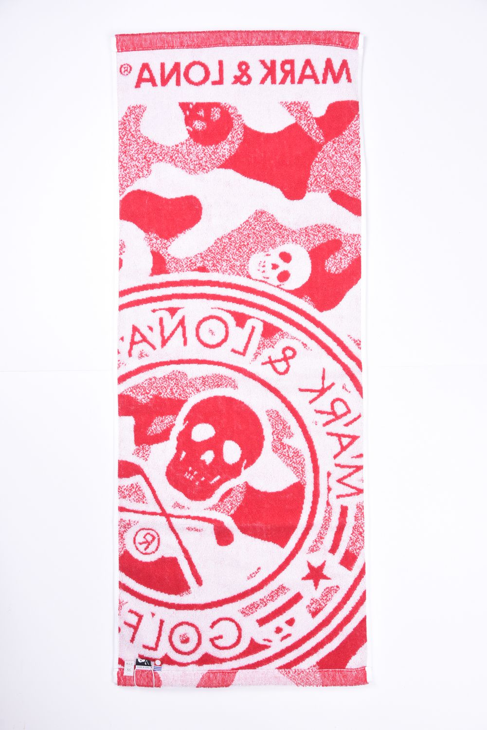 【プレゼント好適品】 FACE TOWEL(BIG) / スカルカモフラージュ柄 今治 フェイスタオル (レッド)
