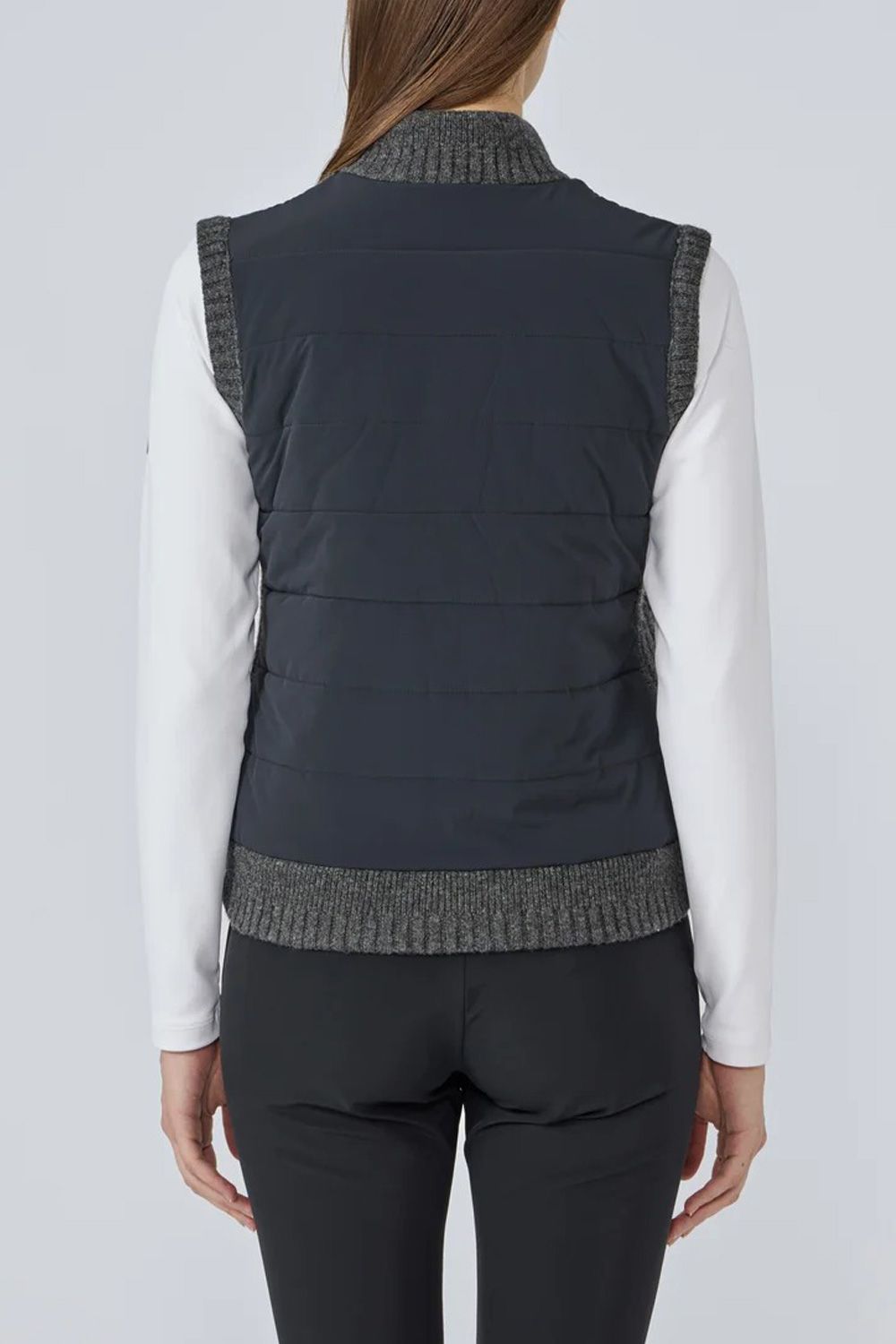 【25AW】【レディース】 防風ニットハイブリッド フルジップ中わたベスト (ブラック)