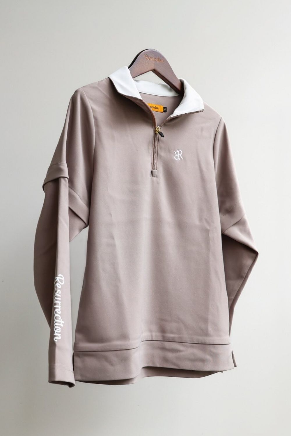 【26AW】【レディース】 DETACHABLE HALF ZIP SHIRT / スムースストレッチ生地 スリーブデタッチャブル 2WAYハーフジップシャツ (ベージュ)*