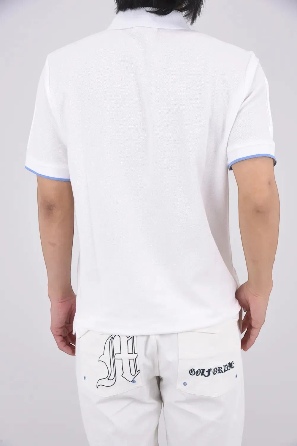 【26SS】 BONES PIQUE POLO / カノコ素材 ジャパンメイド BONEプリント ポロシャツ (ホワイト)