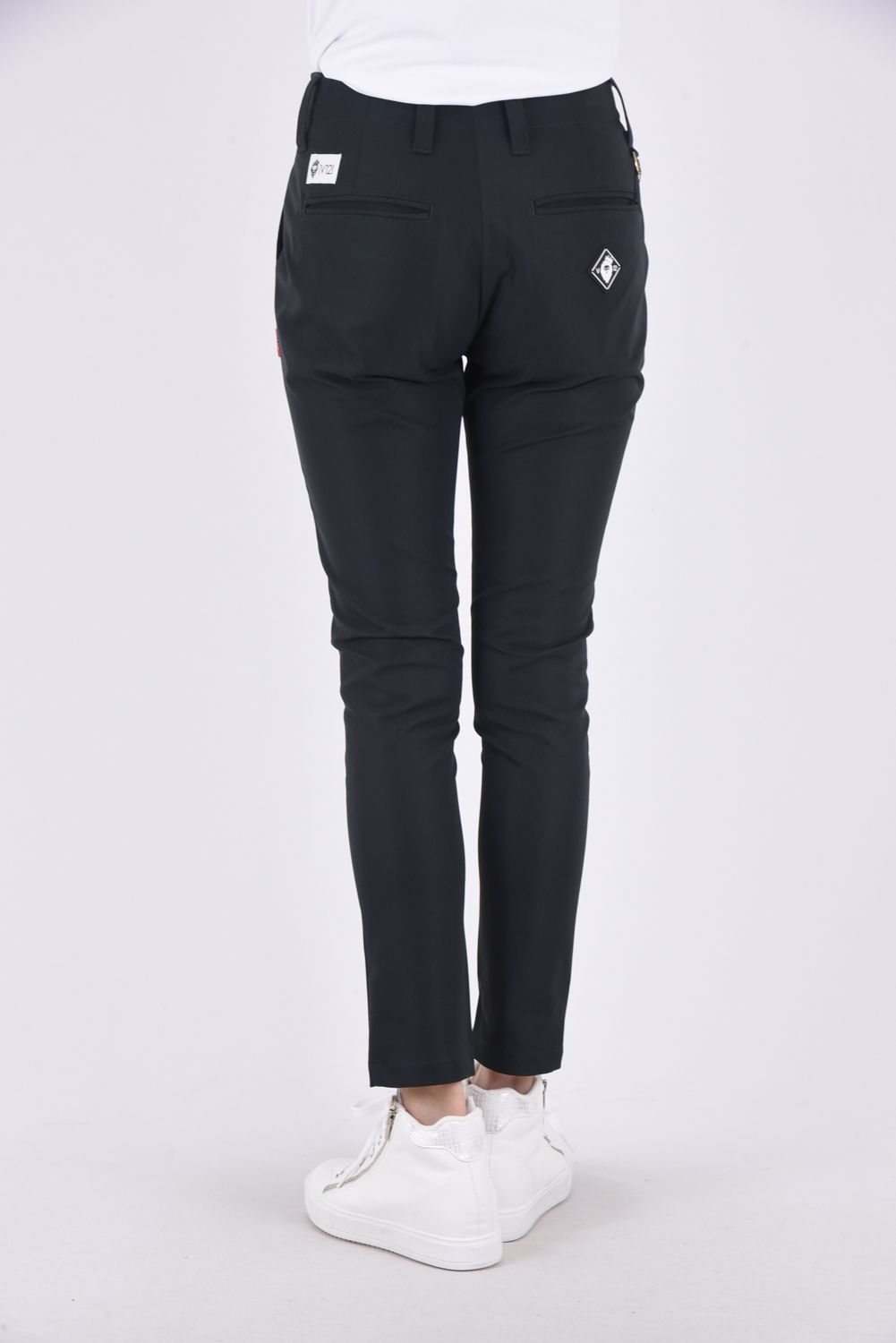 【期間限定ポイント10倍】【レディース】 USUAL PANTS / ロゴワッペン ベーシック ロングパンツ (ブラック)