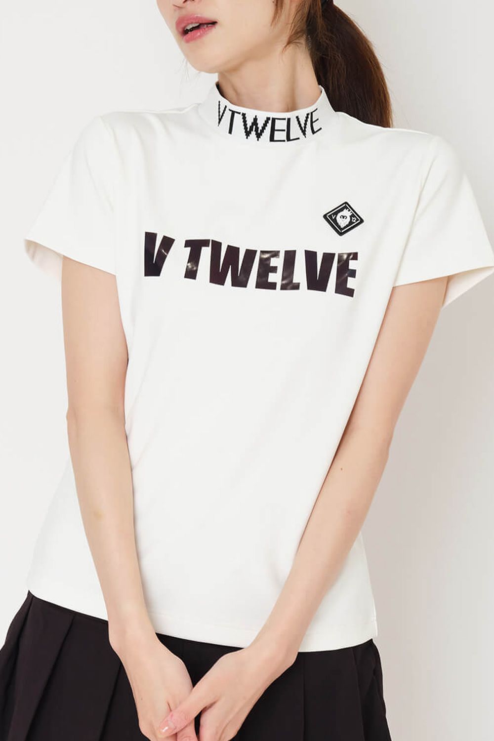 25SS 新作】WOMEN リブモックネック ホワイト
