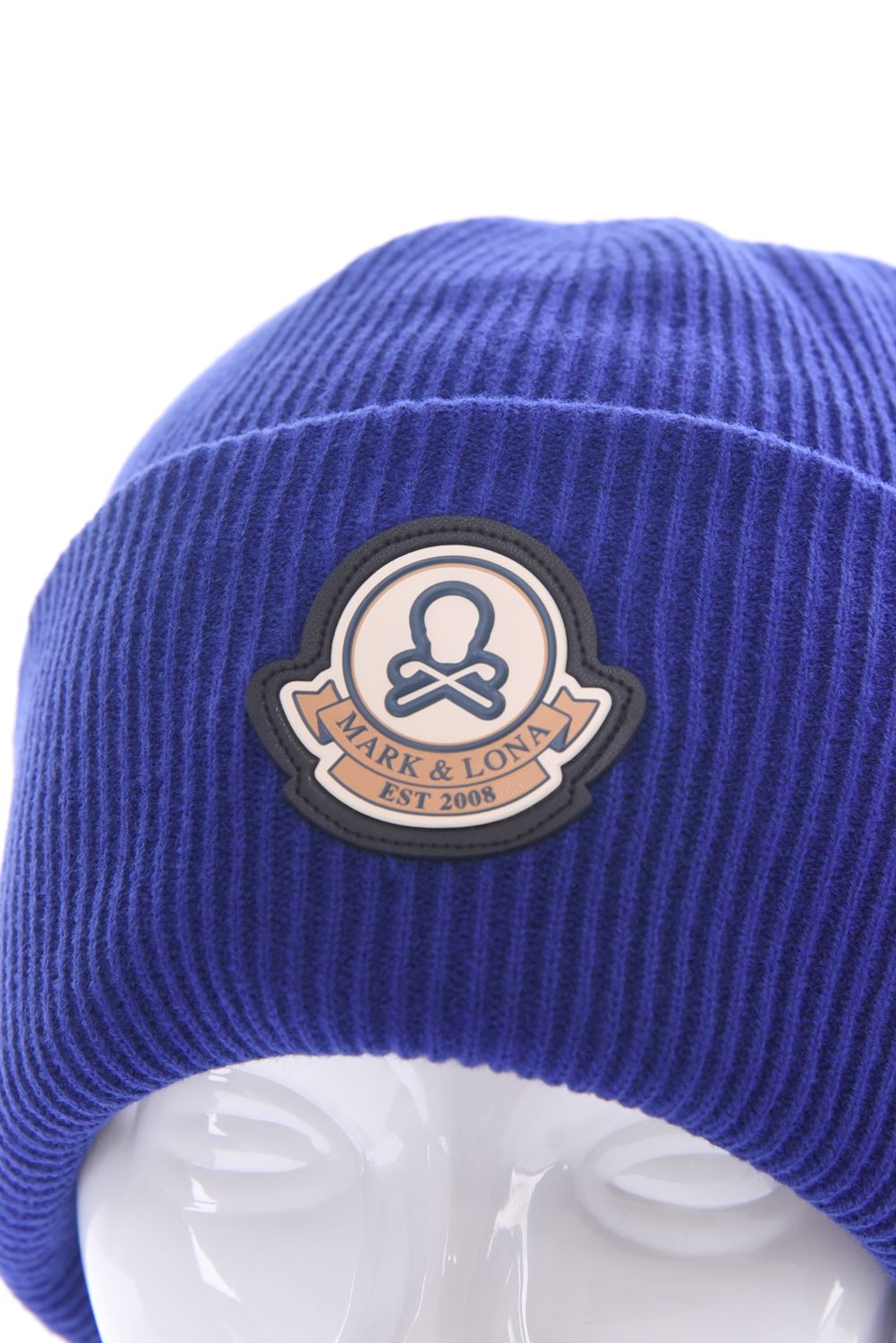 EVER WHOLE GARMENT MERINO BEANIE / ブランクスカルワッペン カラビナ付き ワッチキャップ (ブルー)