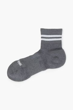 【26AW】【レディース】 WASHI LINE SOCKS / コーデュラコットン ライン ショートソックス (グレー)