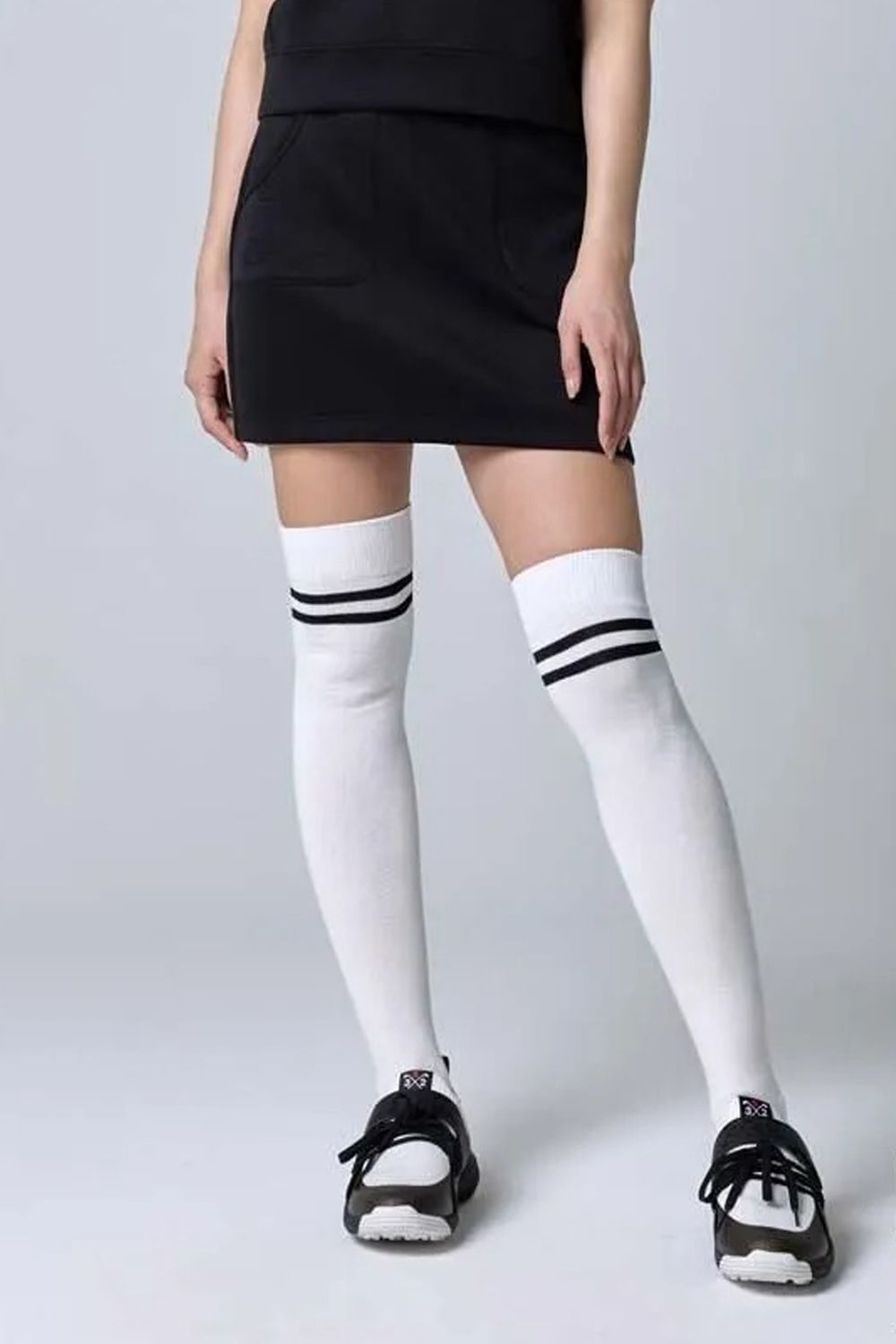 【26AW】【レディース】 DOUBLE MESH KNIT SKIRT / メッシュジャカード ダンボールニット スカート (ブラック)*