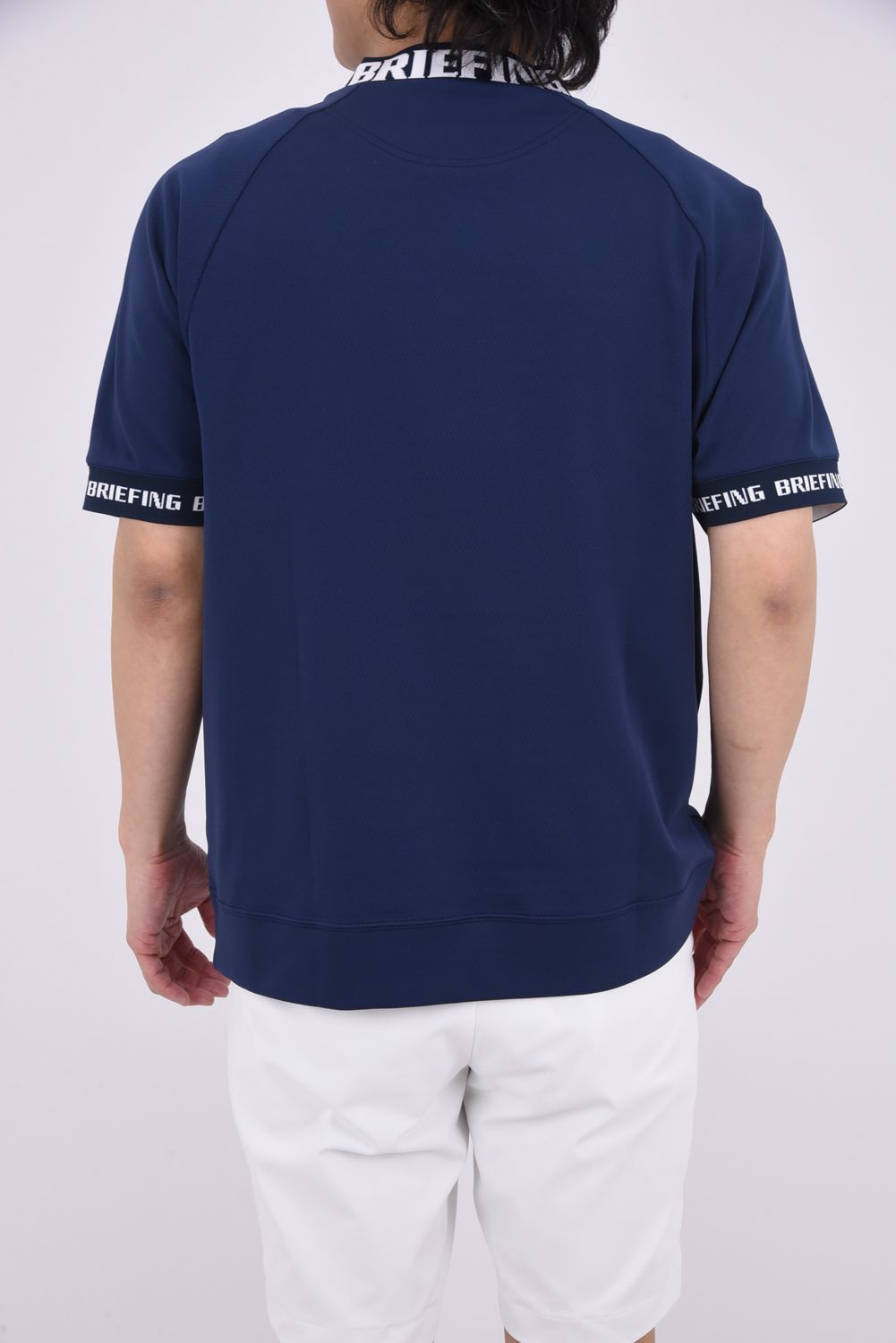 BRIEFING ブリーフィング モックネックシャツ ネイビー M BRIEFING - 【25SS】 MENS NECK LOGO HIGHNECK / 袖口ロゴリブ
