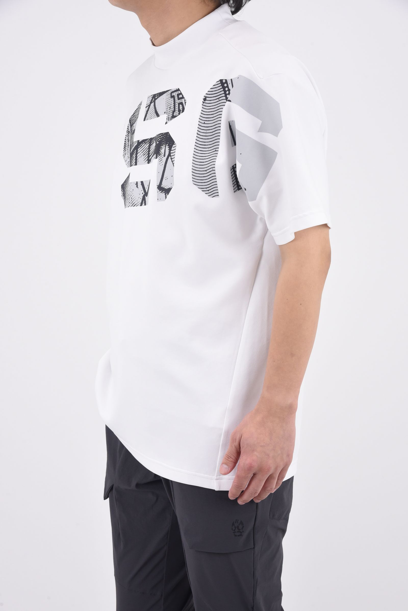 S/S MOCKNECK / ハイネック ショートスリーブ モックネック Tシャツ (ホワイト)