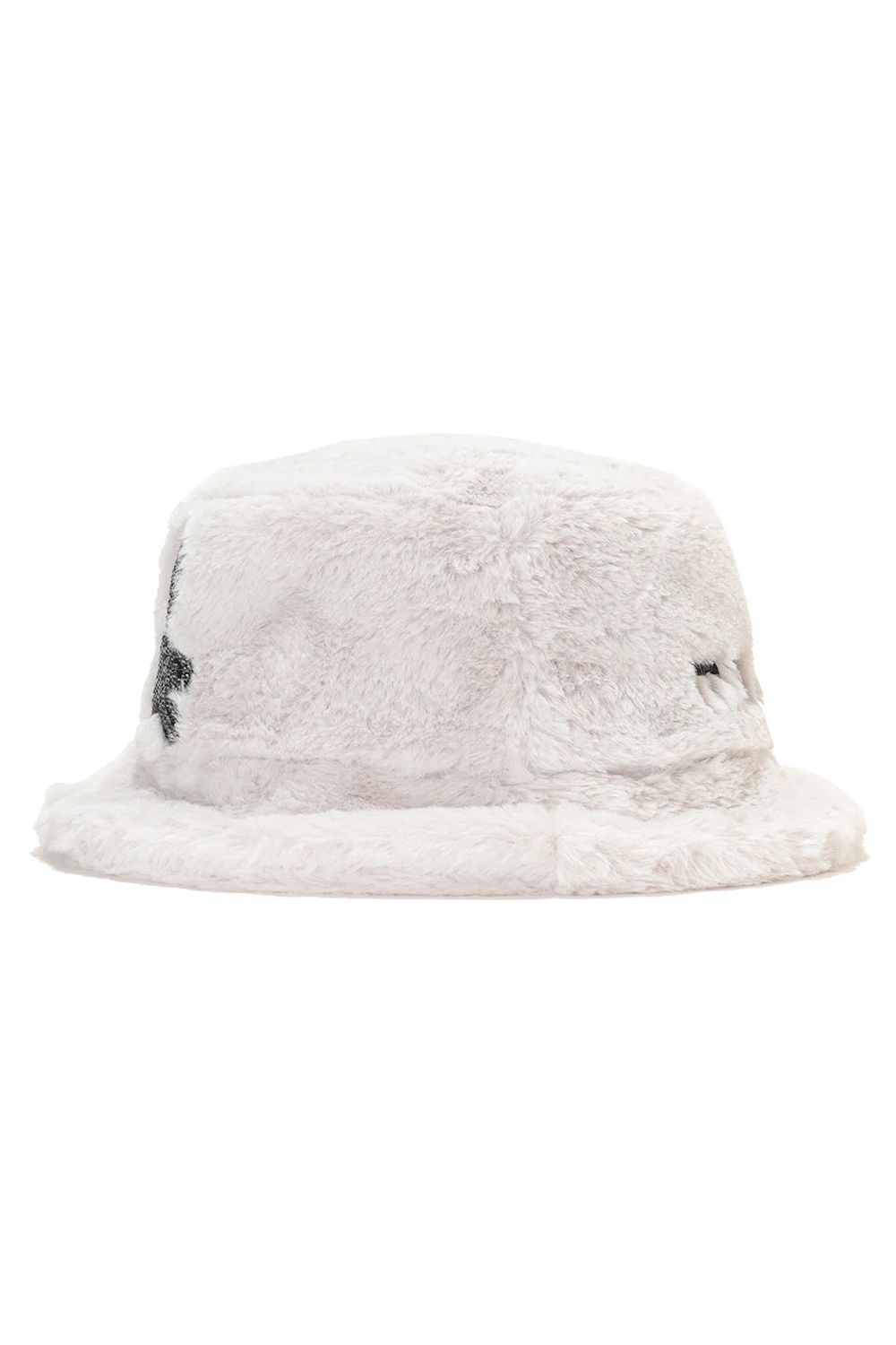 SPECTRA FAUX FUR BUCKET HAT / エコファー ラインストーン スカルワッペン バケットハット (ホワイト)