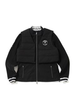 【26AW】【レディース】 ÉLAN 2-WAY HYBRID JACKET / ボンディング素材 中綿ベスト付き 2WAYチュニックジャケット (ブラック)