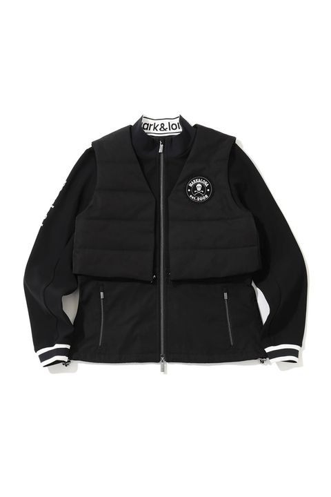 【26AW】【レディース】 ÉLAN 2-WAY HYBRID JACKET / ボンディング素材 中綿ベスト付き 2WAYチュニックジャケット (ブラック)