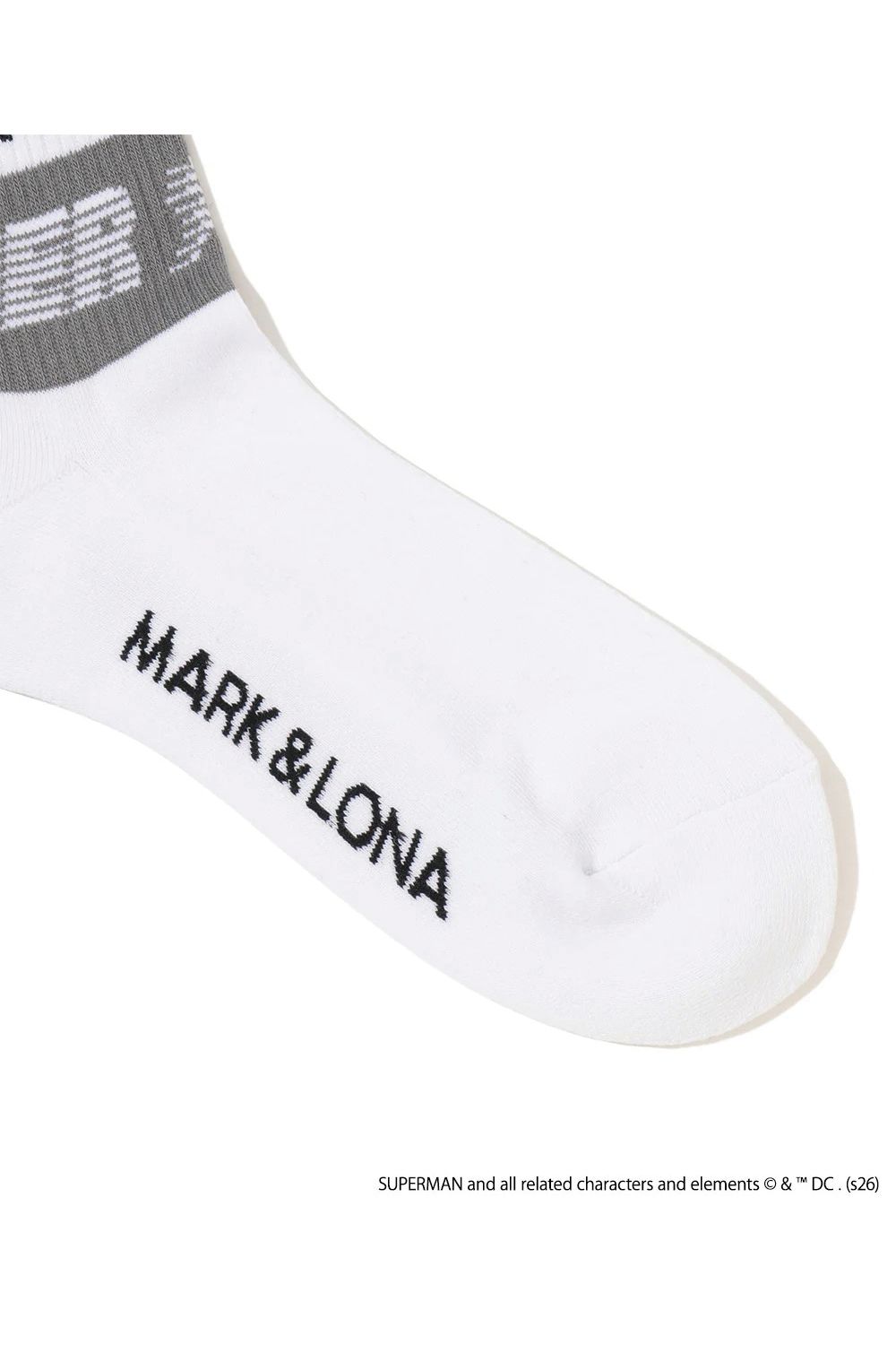 【26SS】【FER COLLECTION】 SUPER JACQUARD SOCKS / Supermanコラボレーション ミドル丈ソックス (ホワイト)