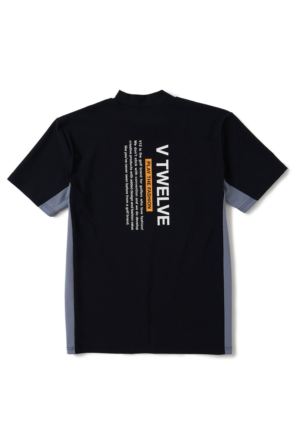 【26SS】 EXP MOCK / メッセージプリント バイカラー モックネックTシャツ (ブラック)