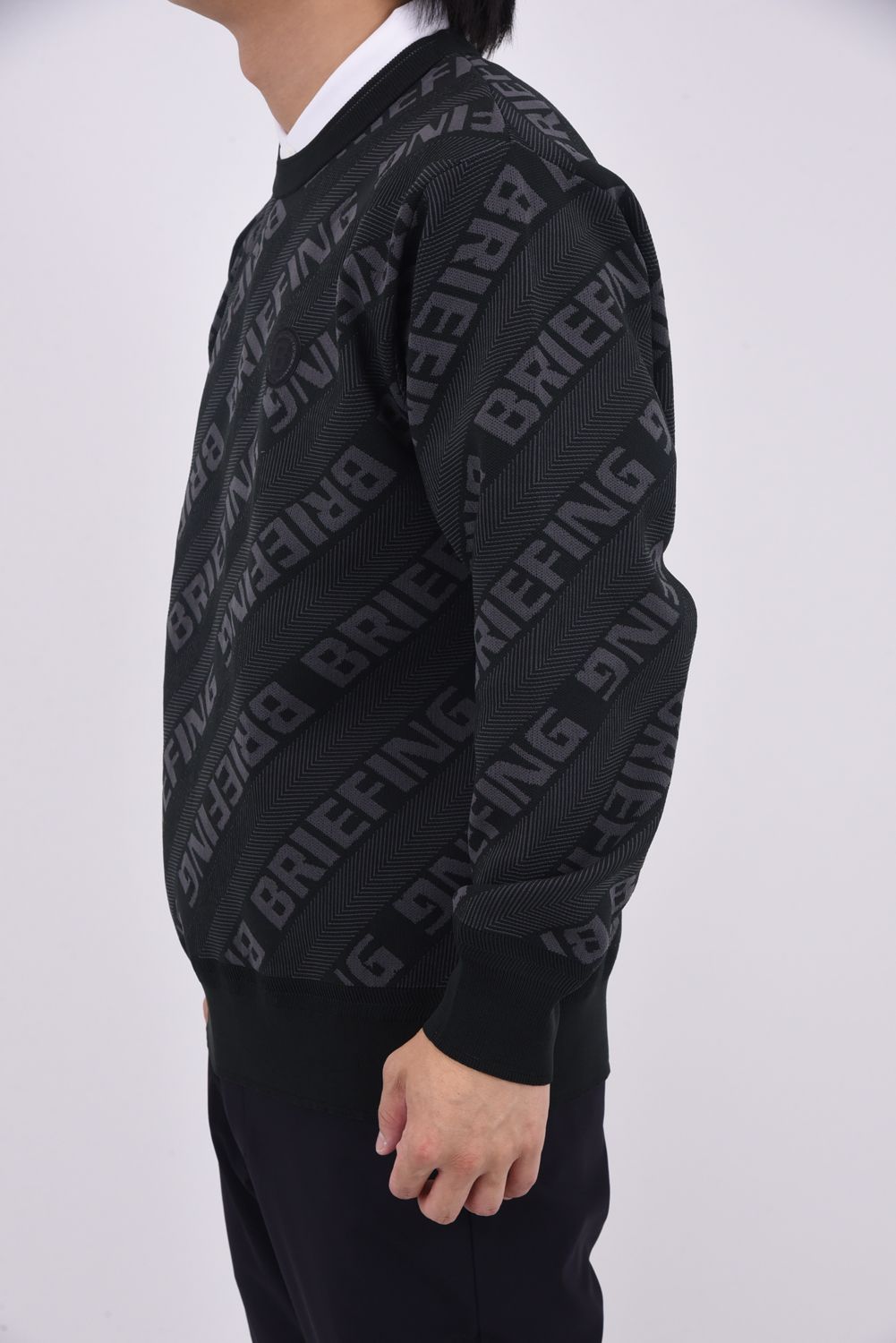 【25AW】 CE MEN'S WR BIAS LOGO CREWNECK KNIT / バイアスロゴジャカード クルーネックニット (ブラック)