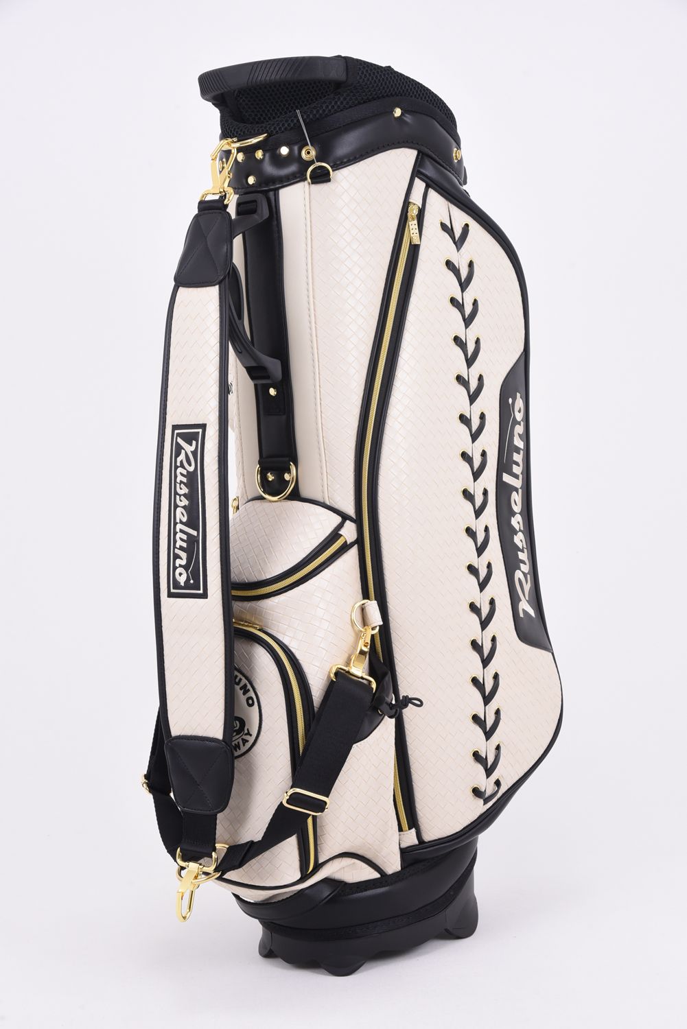 【銀行振込・代金引換不可】【返品・交換不可】 LACE UP GOLF BAG / ネットエンボス PUレザー スタンドキャディーバッグ ベージュ*