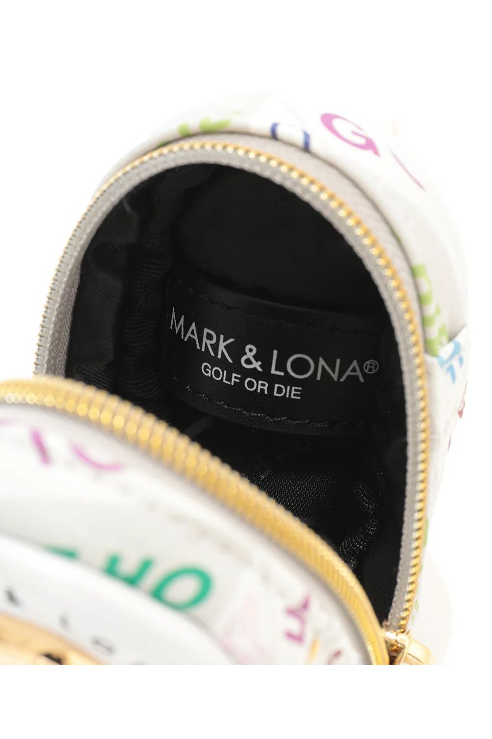 DÉPÊCHE BALL CASE / シンセティックレザー ジオメトリックパターン ボールポーチ (ホワイト)