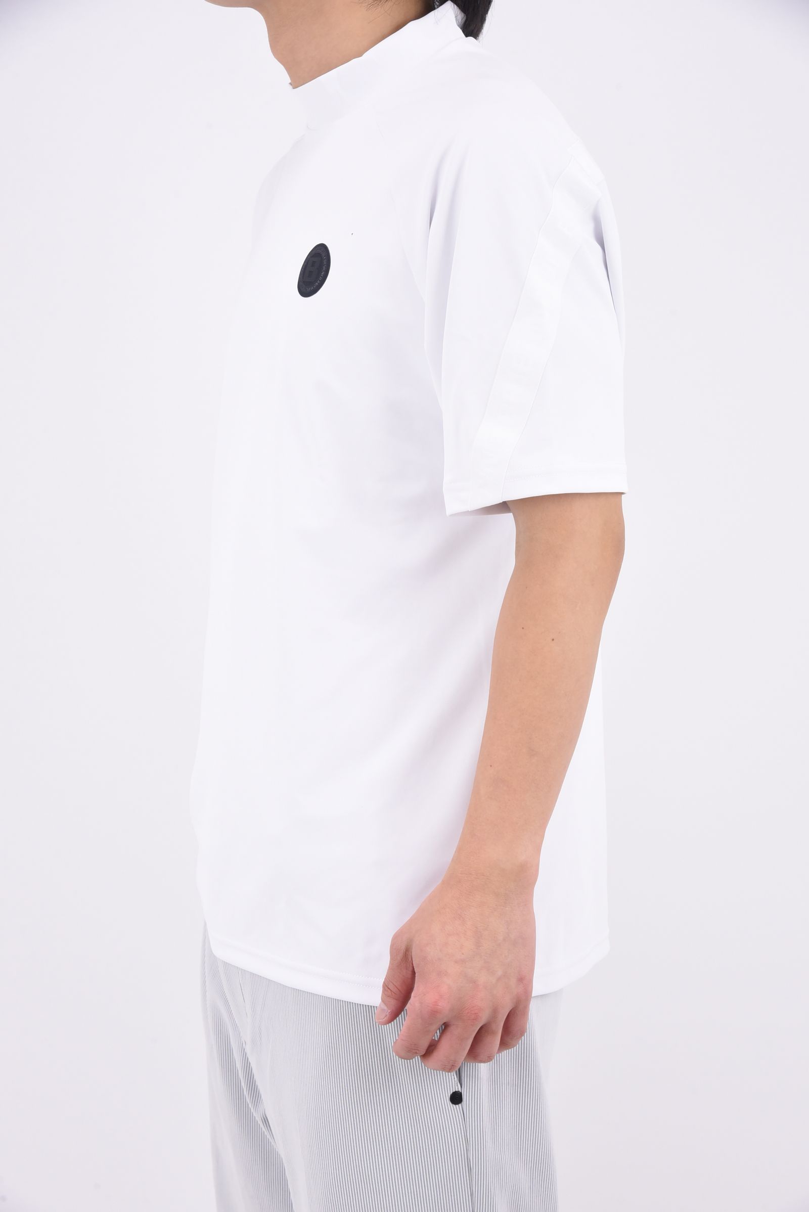 【26SS】 CE MEN’S BACK LOGO LINE HIGHNECK RF / ロゴテープ リラックスフィット モックネックTシャツ (ホワイト)