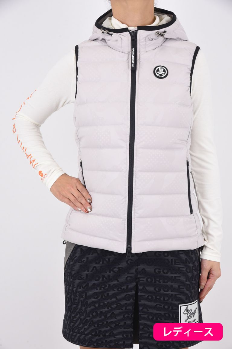 Mark Lona Vector Stretch Down Vest ベクターカモ ハイストレッチ ダウンベスト ライトグレー レディース Gossip Golf