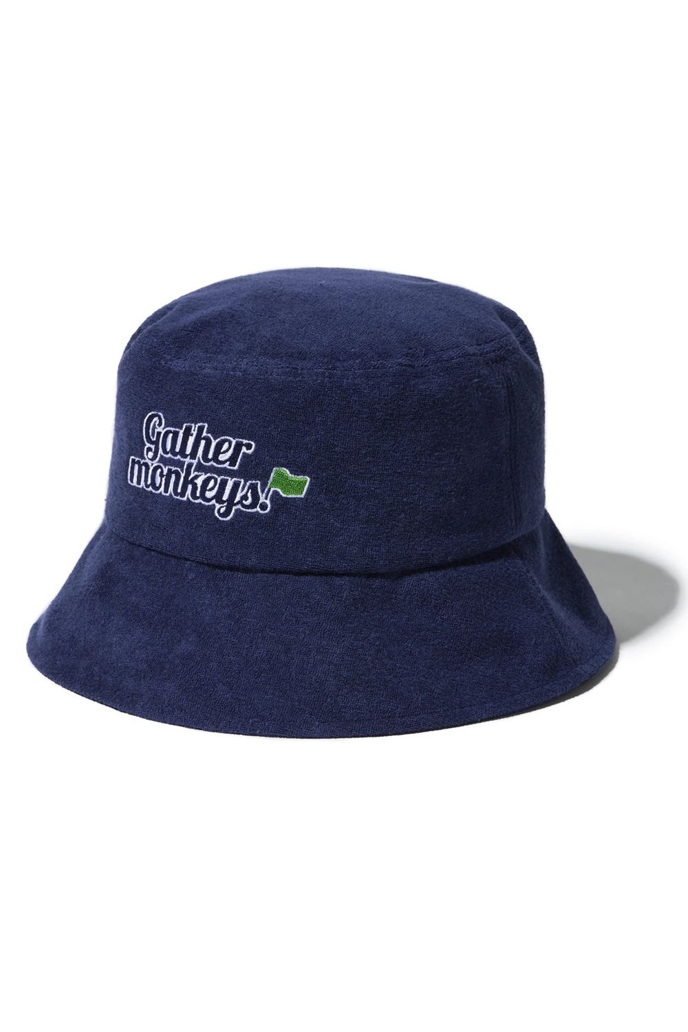 【26SS】 BUCKET HAT / パイル生地 ブランドロゴ刺繍 バケットハット (ネイビー)